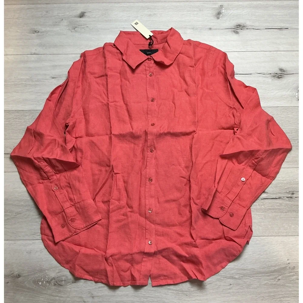 Banana Republic LS Perfect Shirt Oxford‎ Size Large Salmon New With Tags